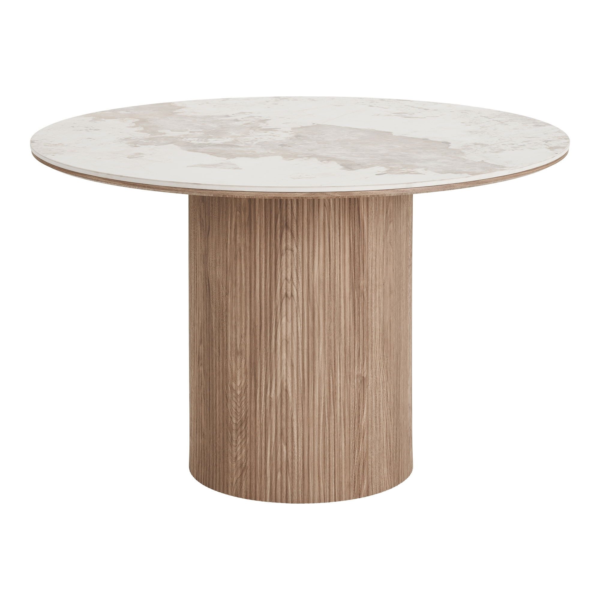 freiraum Esstisch Athens, in weiss / Dunkelbraun, Keramik, MDF, Dekor - 76x120cm (HxD)