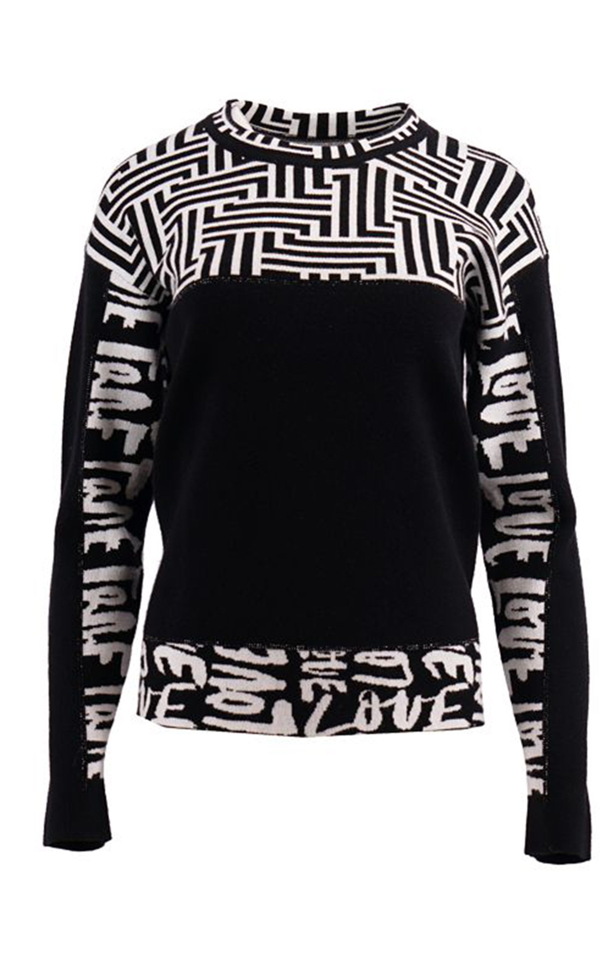 Strickpullover mit geometrischem Muster und Graffitidesign