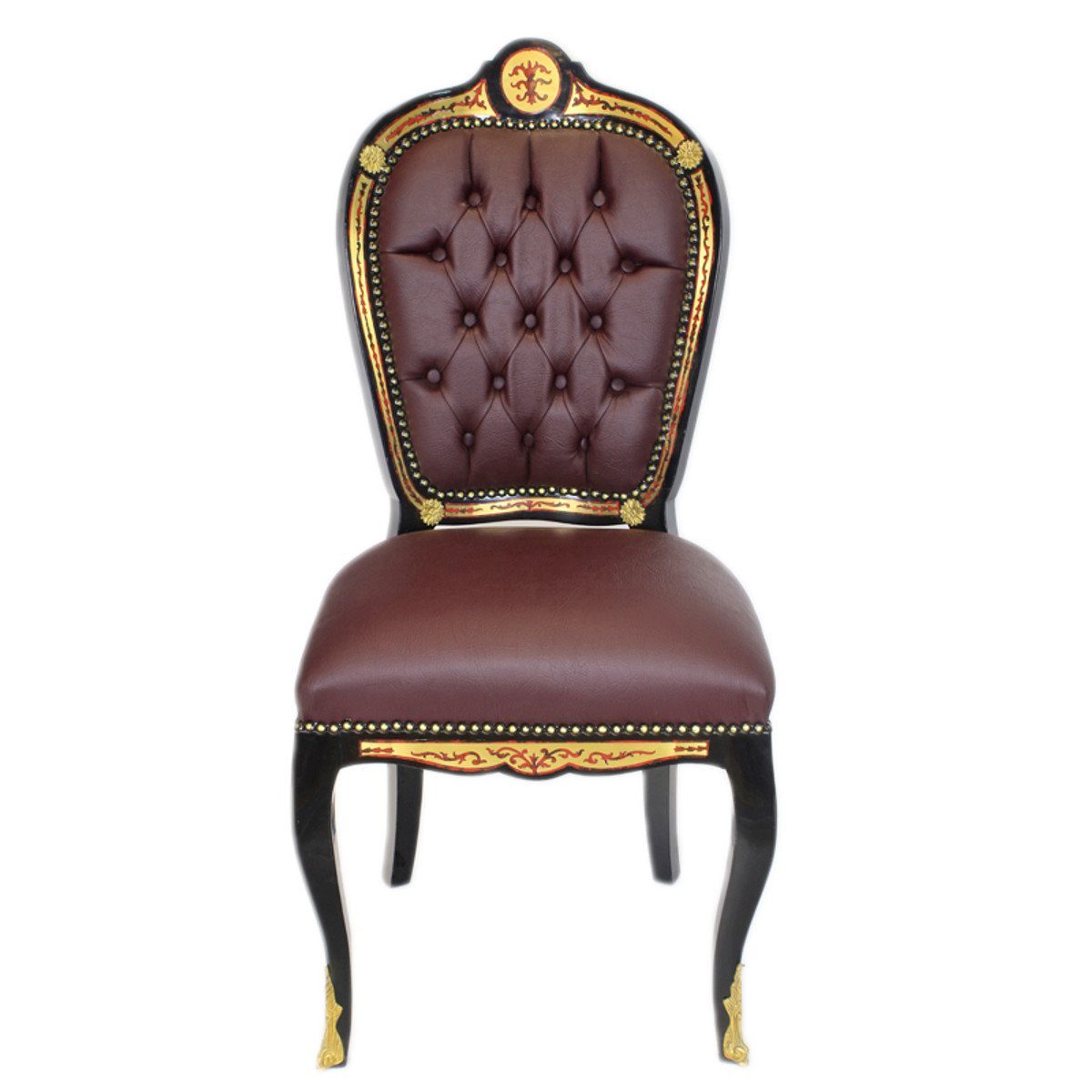 Luxus Collection Stuhl Besucherstuhl Schreibtisch Luxus - Boulle Stuhl Padrino Casa Barock