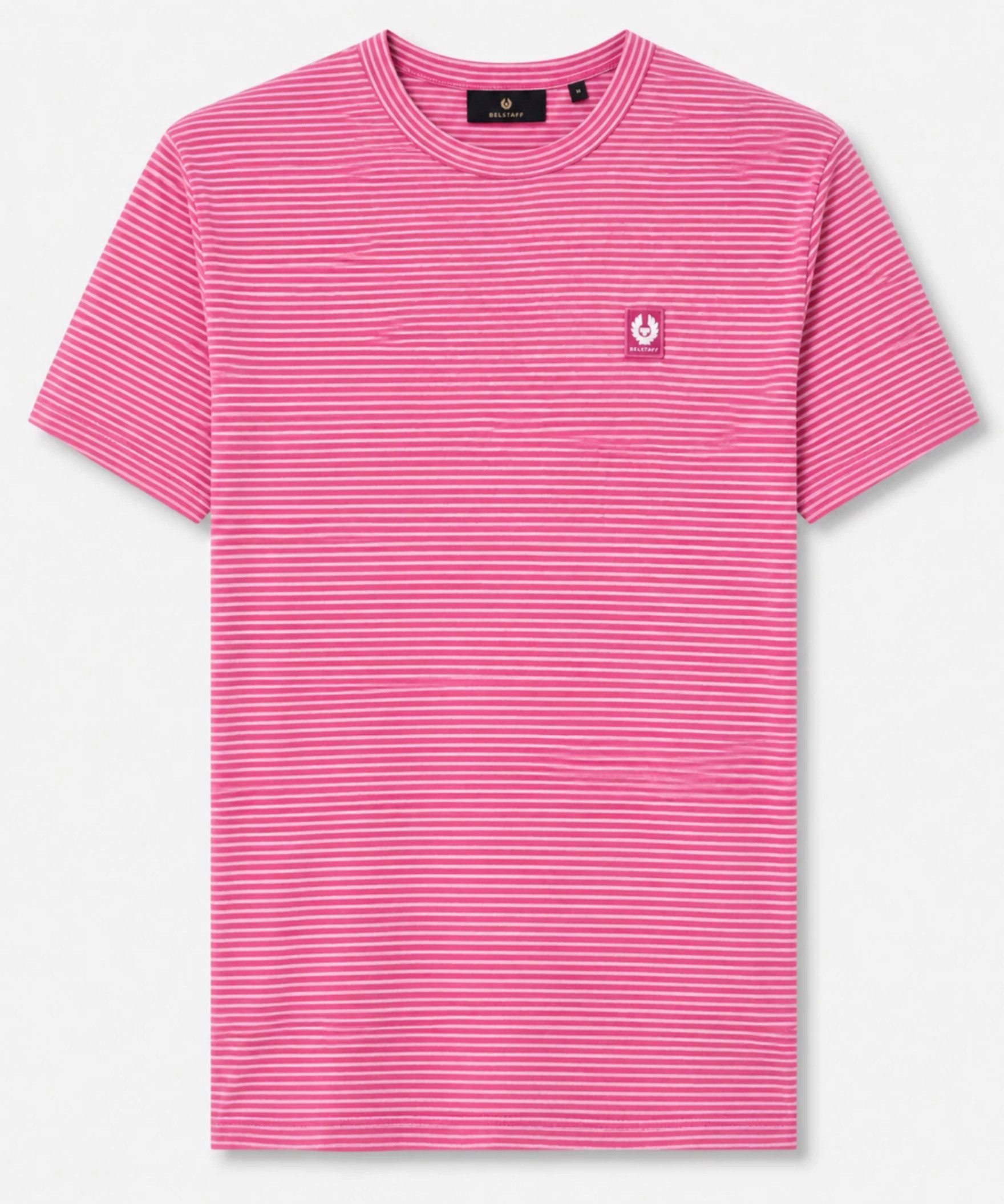 Belstaff T-Shirt London Retro Micro Striped Tee Modern Slim fit (1-tlg) Farblich abgestimmter Phoenix-Aufnäher auf der Brust