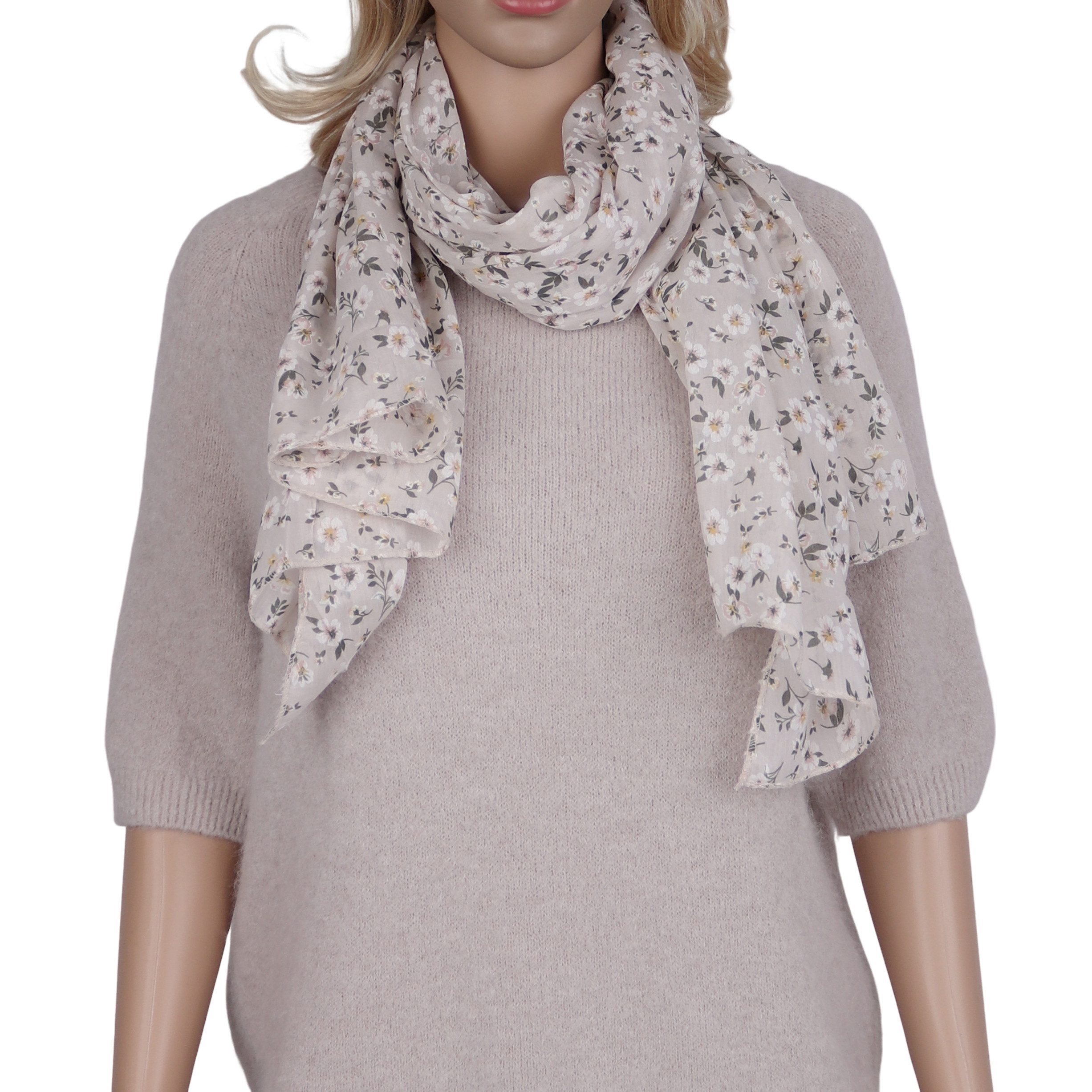 Modeschal Asymmetrischer Schal, Made in Italy 20% Seide 80% Baumwolle