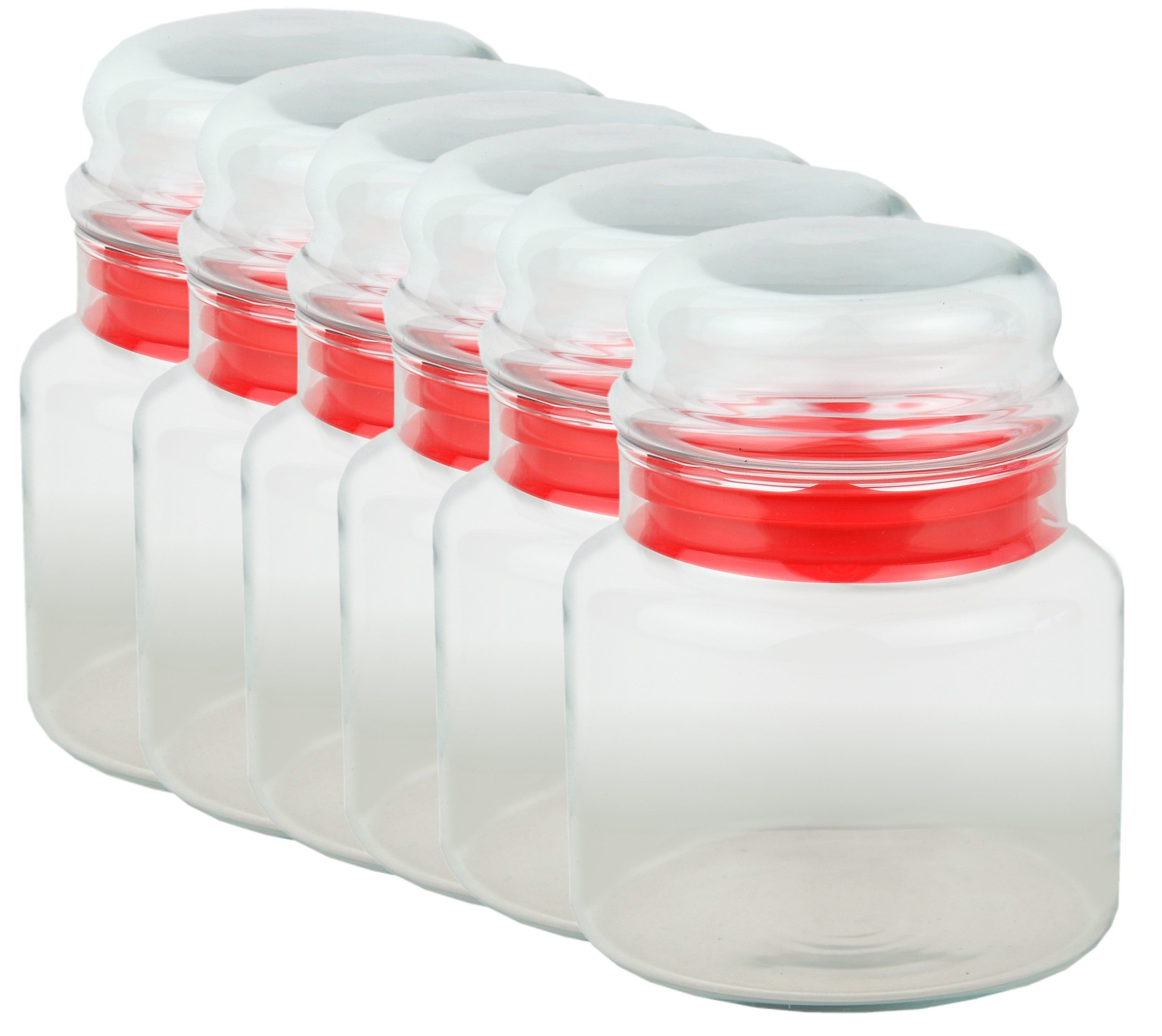 van Well Vorratsglas 6er Set Vorratsdose Prestige - 635ml Vorratsbehälter aus Kristallglas, Glas