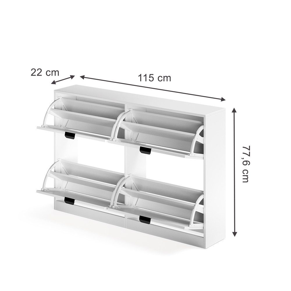 Vicco Schuhkipper Gizmo, Weiß, 115 x 77.6 cm mit 2x2 Fächern (1 St)