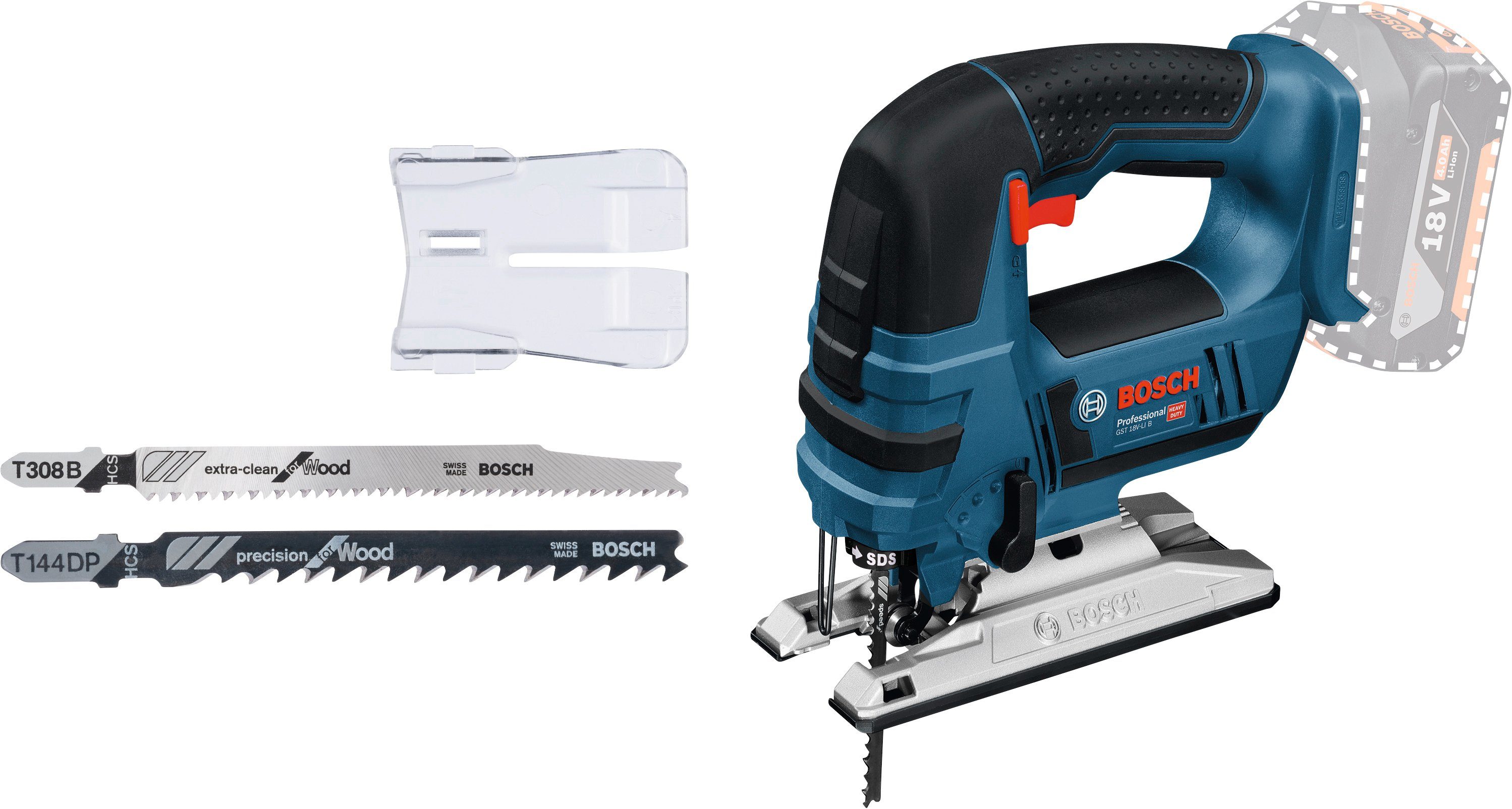 Bosch Professional Akku-Stichsäge GST B, 18 Set, Ladegerät ohne V-LI und Akku