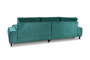 Fun Möbel Ecksofa Couchgarnitur MAXIME Stoff Ottomane Li/Re, mit Schlaffunktion, mit Bettkasten