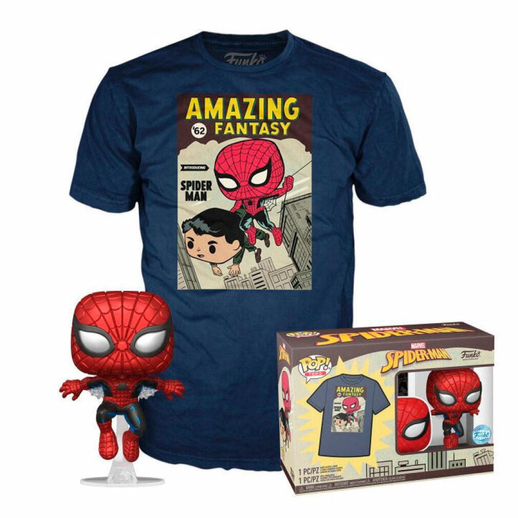 Actionfigur Set Figur POP & Tee Marvel Spiderman Comic Cover