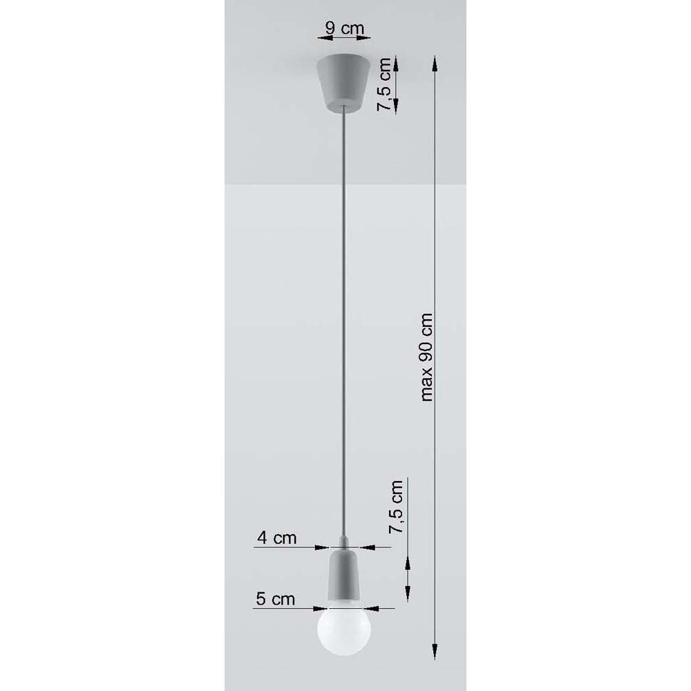 etc-shop Pendelleuchte, Deckenleuchte H Leuchtmittel 90 Pendelleuchte PVC Küche Grau nicht cm inklusive, Esszimmer