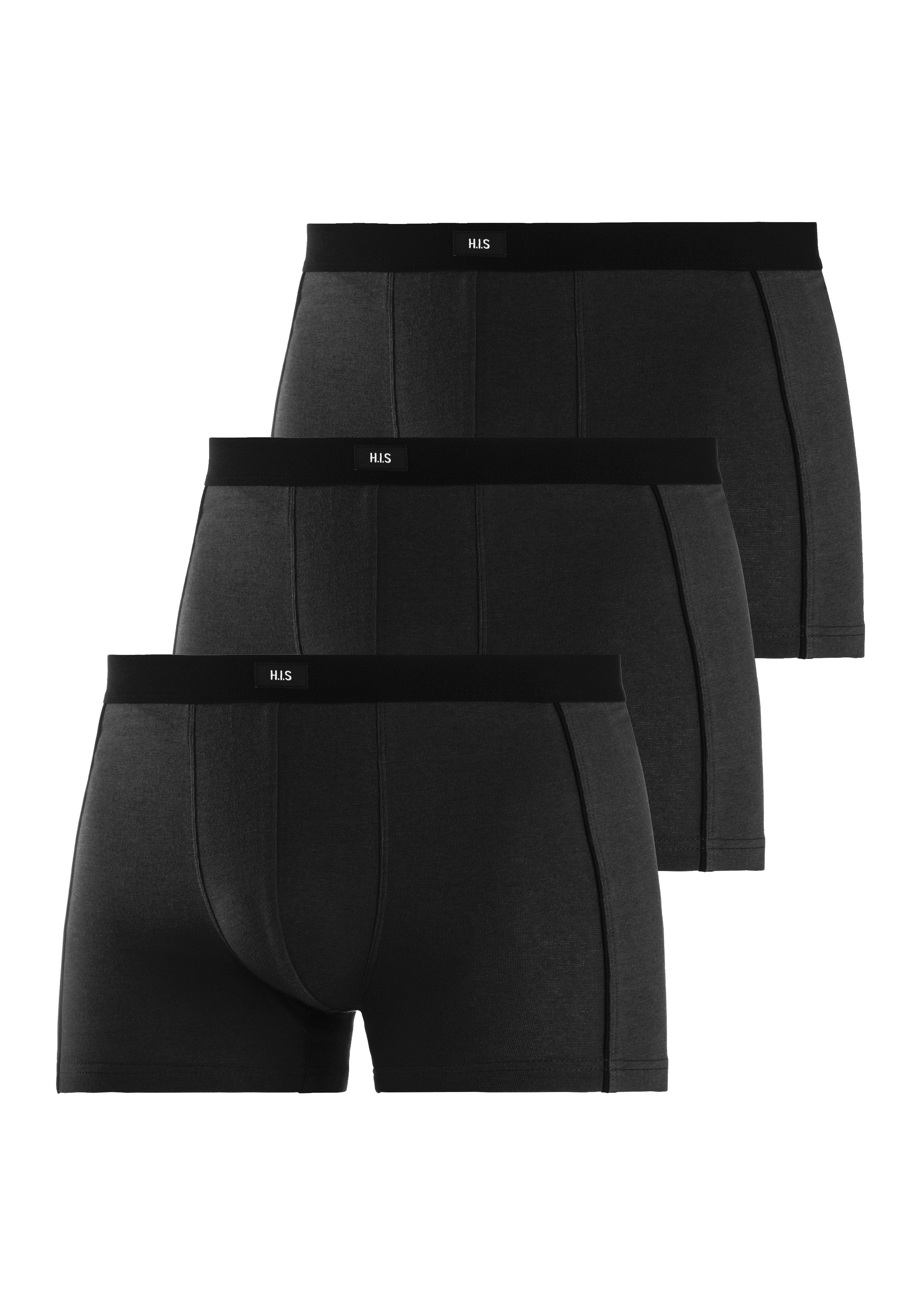 H.I.S Boxer Boxershorts für Herren (Packung, 3-St) mit schmalen Piping an den Seiten