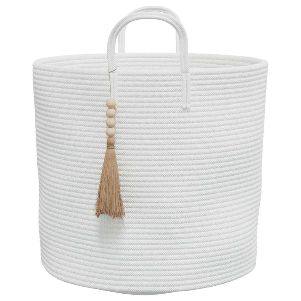 vidaXL Aufbewahrungskorb Aufbewahrungskorb Weiß Ø40x35 cm Baumwolle – Bild 5 von 5