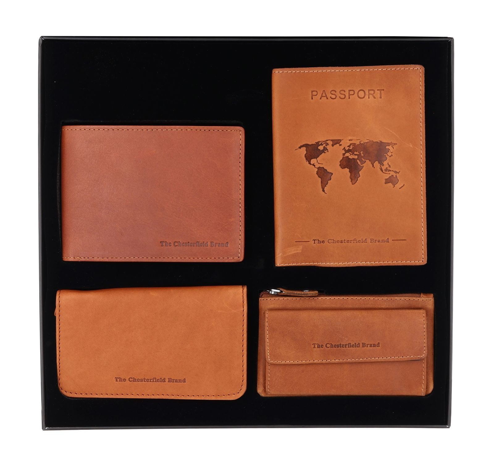 The Chesterfield Brand Geldbörse Gift Set Leather Men's (Set, 4-tlg), aus echtem Leder mit RFID-Blocker Schutz