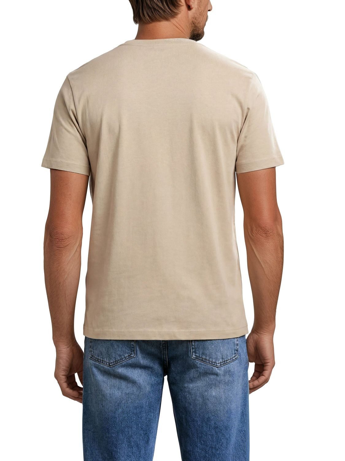 MUSTANG T-Shirt Herren Printshirt Regular Fit (1-tlg) Kurzarm Tee Shirt mit Rundhalsausschnitt aus 100% Baumwolle