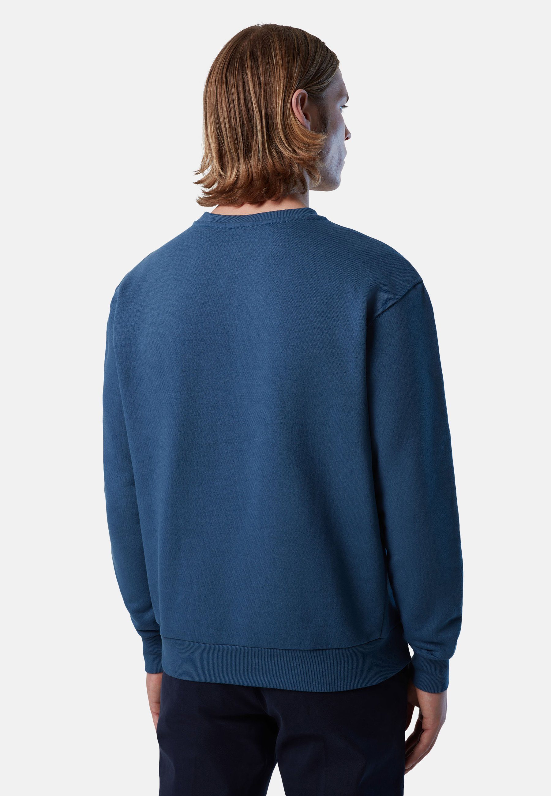 North Sails Fleecepullover Logo-Druck Sweatshirt mit blau