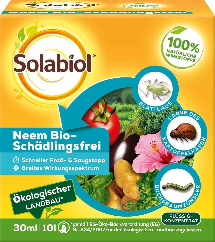 Solabiol Insektenvernichtungsmittel Solabiol Schädlingsfrei Neem Bio 30 ml auch für den ökologischen Landb | Insektizide