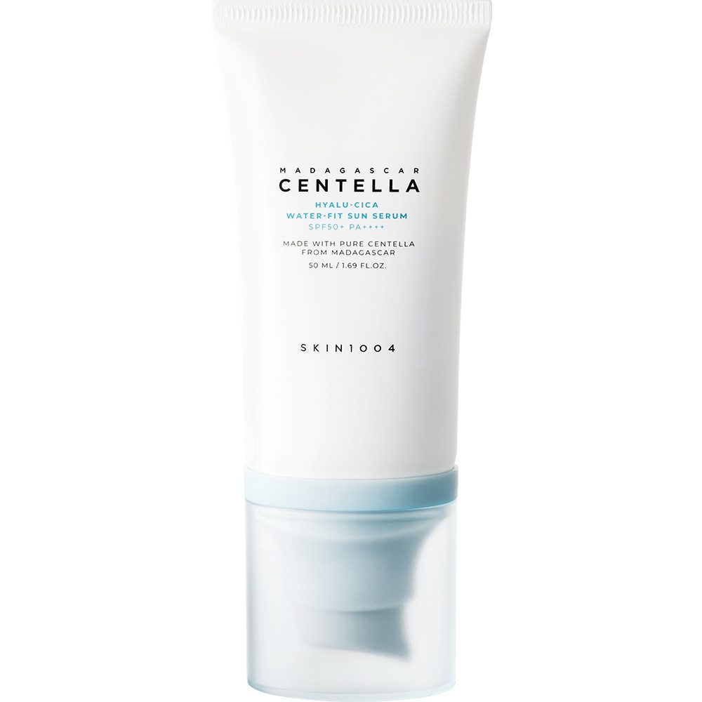 SKIN1004 Sonnenschutzfluid MADAGASCAR CENTELLA HYALU-CICA WATER-FIT SUN SERUM LSF 50+, nicht-nanochemischer Sonnenschutz