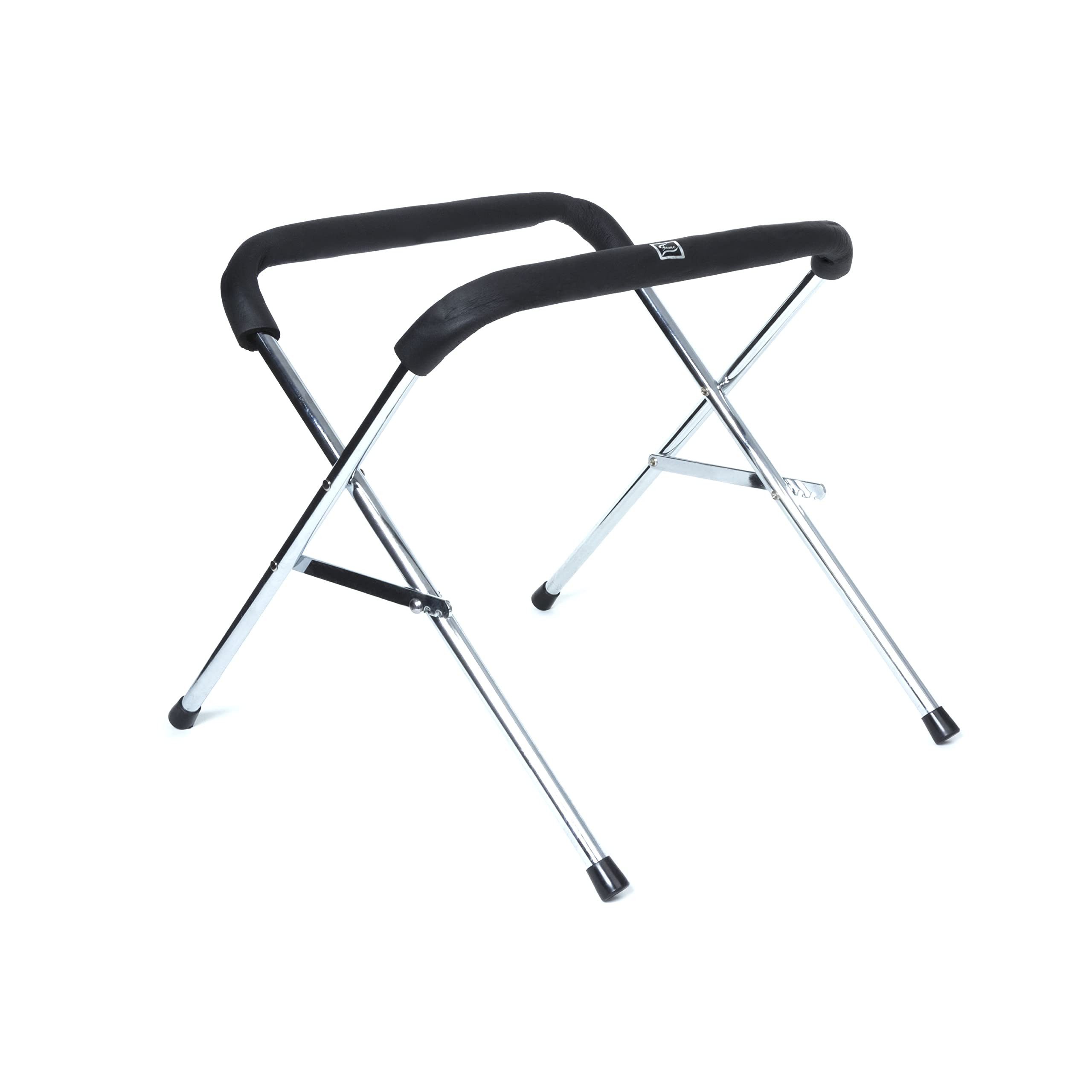 FAME Schlagzeug,Marching BassDrum Ständer Leichtgewichtiger Zusammenklappbar 50x37cm Gepolsterte Ablagefläche Mit Kunststoffschonern, Marching, Zubehör, Marching BassDrum Ständer, Leichtgewichtiger, Zusammenklappbar