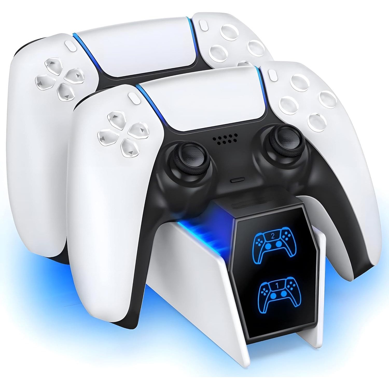 TUWENA PS5 Controller Ladestation, inklusive 2 Kabeln, LED-Ladestatusanzeige PlayStation 5-Controller (für Playstation 5 Schnellladung)