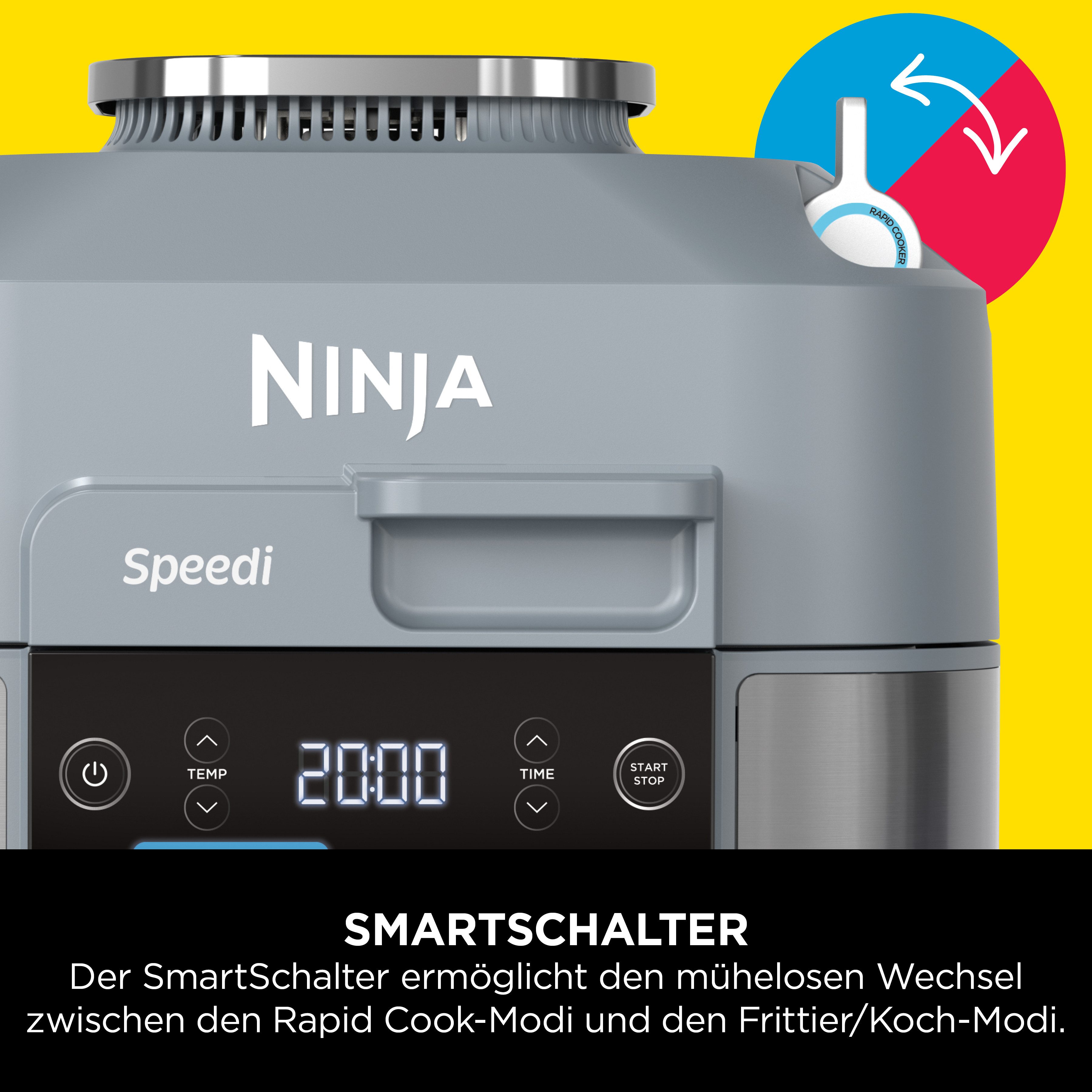 NINJA Heißluftfritteuse Speedi Rapid Cooking System ON400EU 10-in-1, 1760 W, Air Fry, Grill, Backofen, Multikocher
