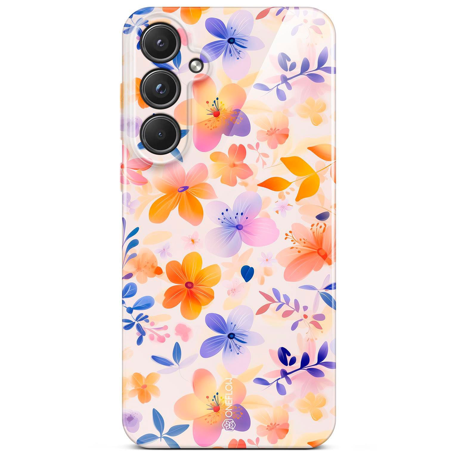 ONEFLOW Handyhülle für Samsung Galaxy A55 5G Hülle dünn Flower Cover Farbig Bunt 6,5 Zoll, Blumen Muster Handy Schutzhülle in Floral Design Case mit Kameraschutz