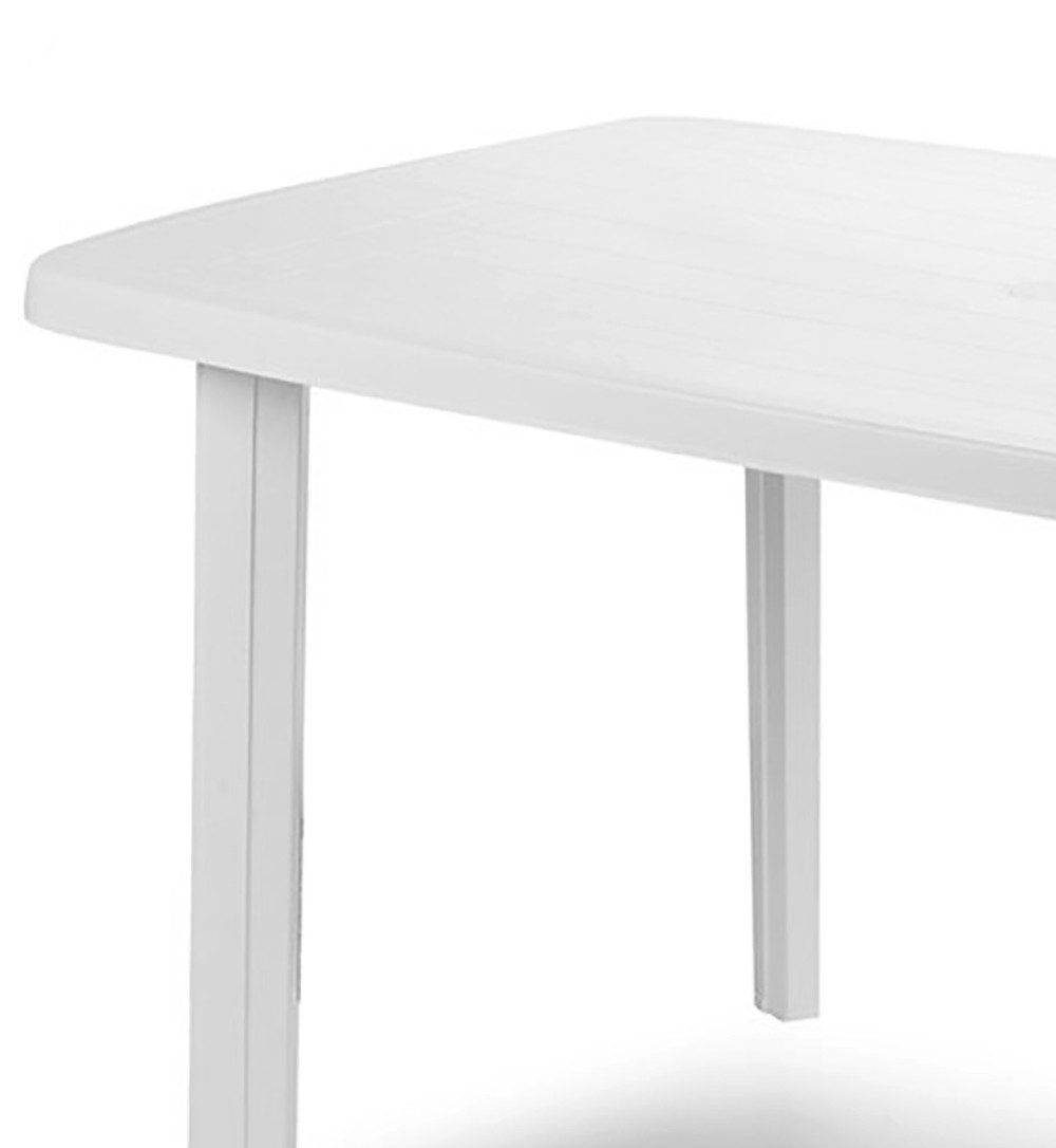Mojawo Küchentisch Gartentisch Balkontisch Outdoortisch Kunststofftisch Weiß 140x90x72cm