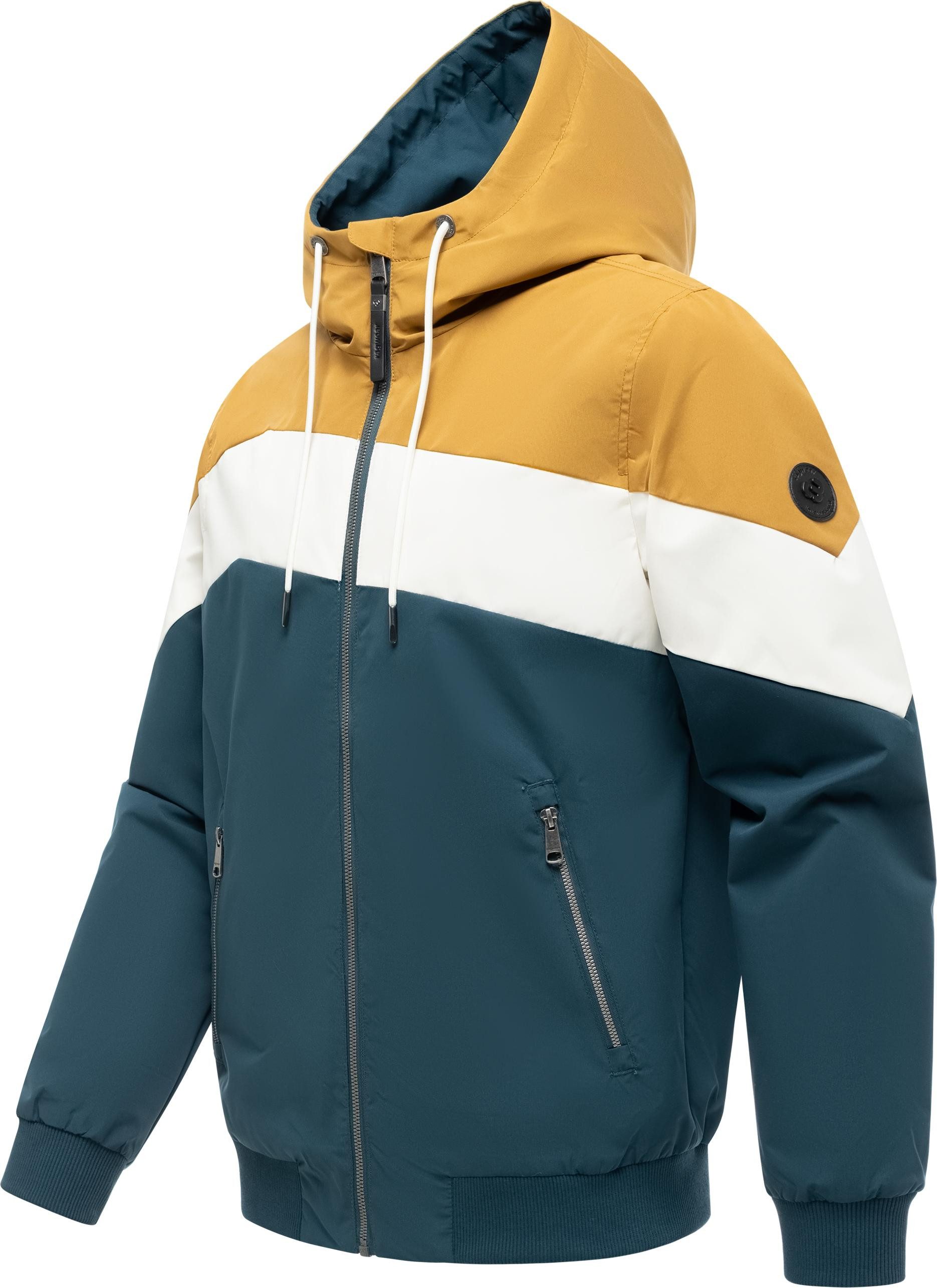 Ragwear Outdoorjacke Stewie Block YOUMODO stylische Herren Übergangsjacke mit großer Kapuze