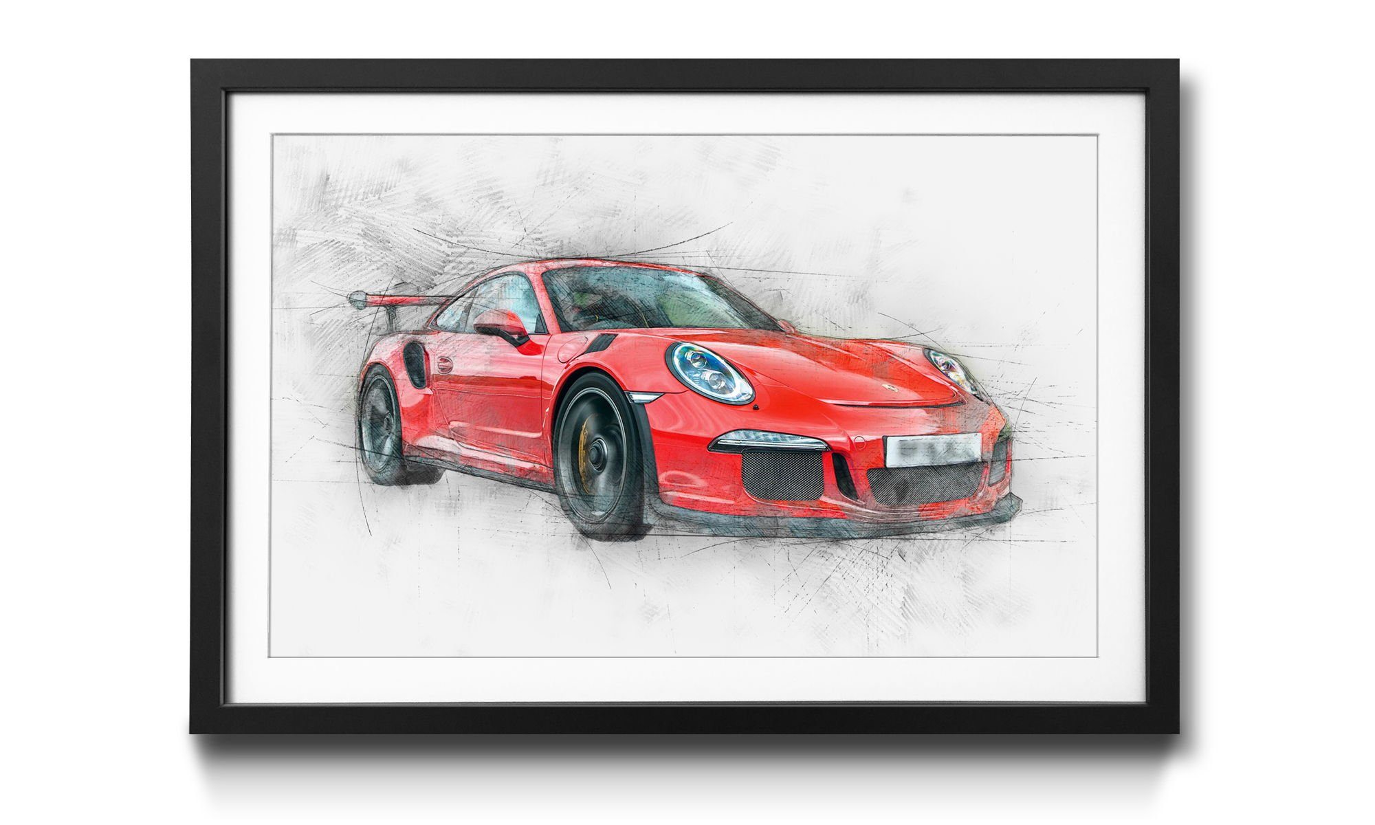WandbilderXXL Bild mit Rahmen Red Power, Auto, Wandbild, in 4 Größen erhältlich