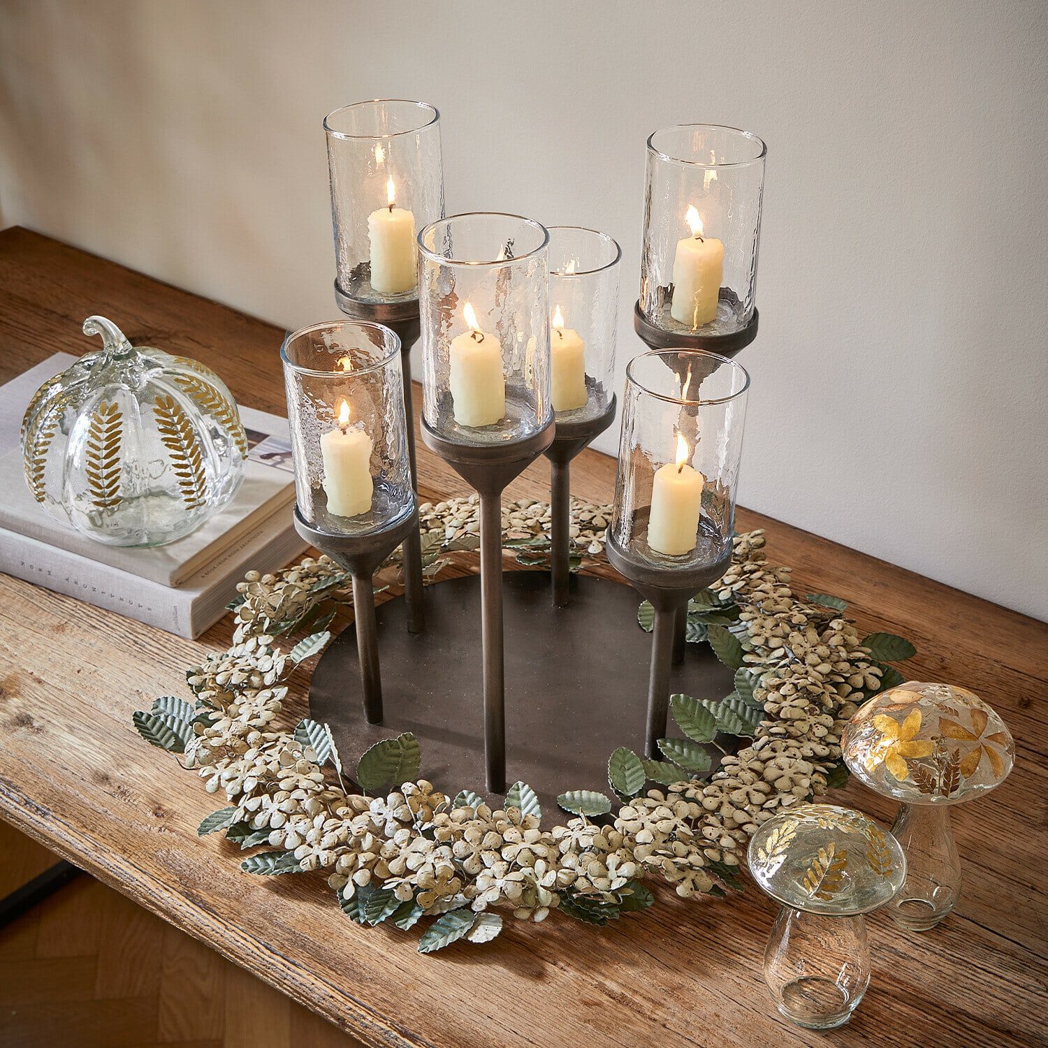 Mirabeau Kerzenständer Kerzenständer Lunnette antikbraun/klar