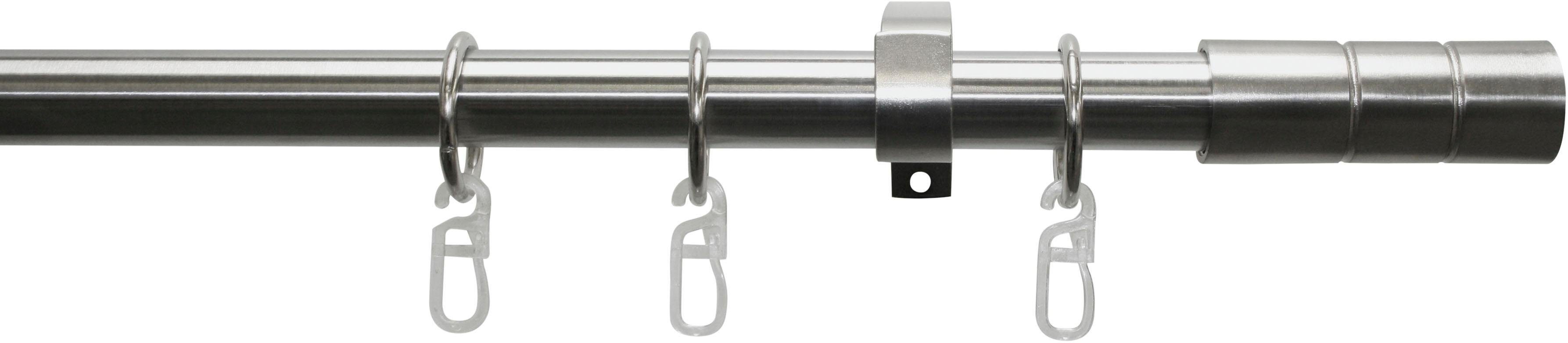 GARDINIA Gardinenstange Set Metall, 1-läufig, Fixmaß, mit Bohren, verschraubt, 1-Lauf