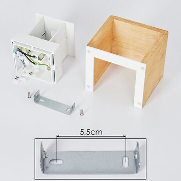 hofstein Wandleuchte »Vaccina« moderne Wandlampe aus Holz/Metall in Natur/Weiß, ohne Leuchtmittel, mit verschiedenen Lichteffekten, Up & Down Leuchte, G9 max.