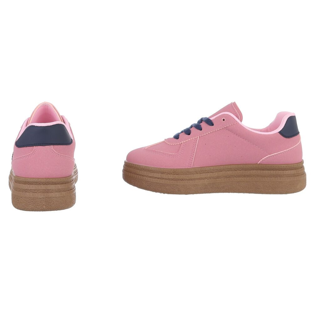 Ital-Design Damen Low-Top Freizeit Sneaker (88577238) Flach Sneakers Low in Pink