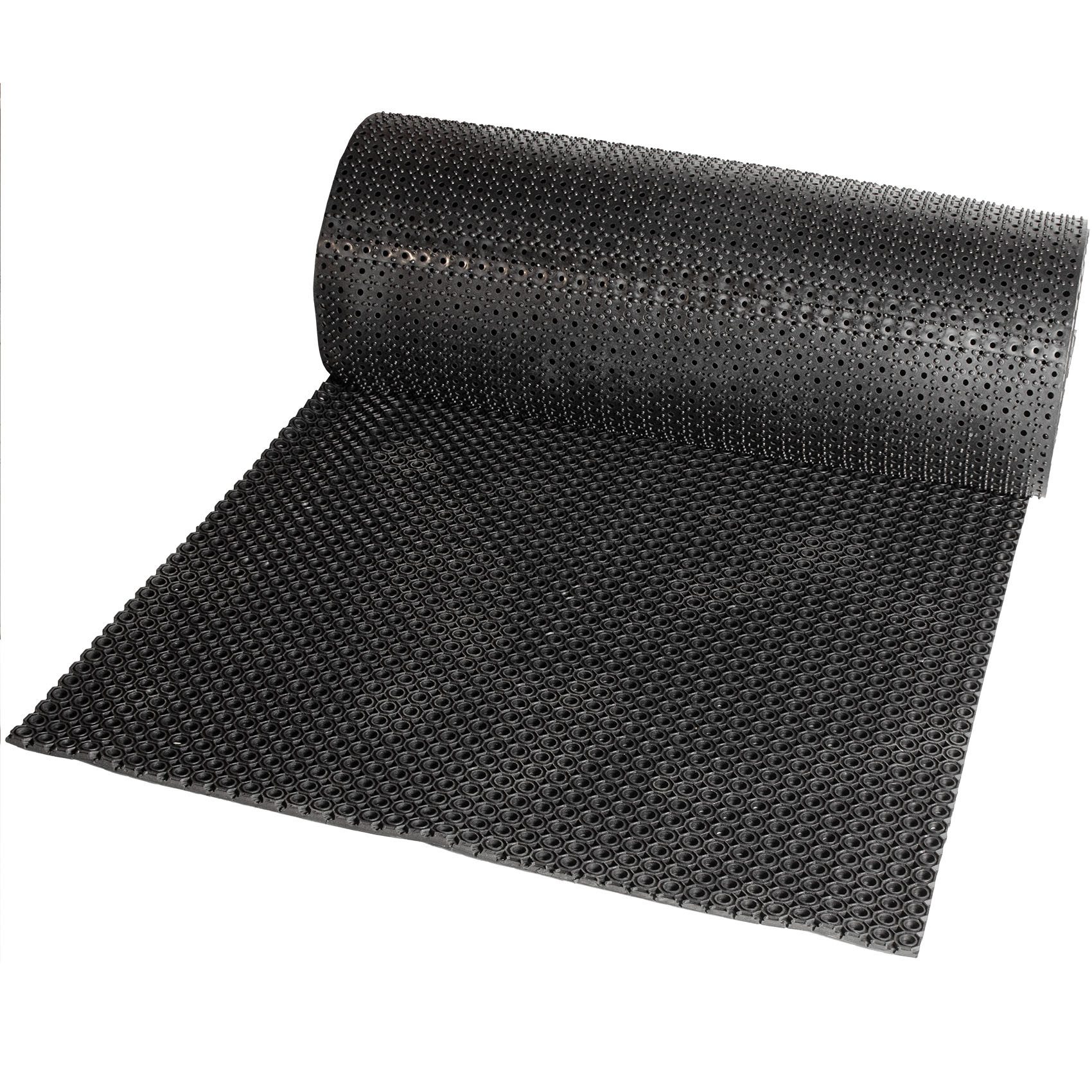 ANRO Gummimatte Ringgummimatte Grip 3 Stärken Wabenmatte Meterware Lochmatte, 1x Gummimatte gelocht, 1-St., 1Stück auf einer Rolle, Schwerlastmatte 13mm hoch Drainage Wabenmuster 50x100cm Schwarz