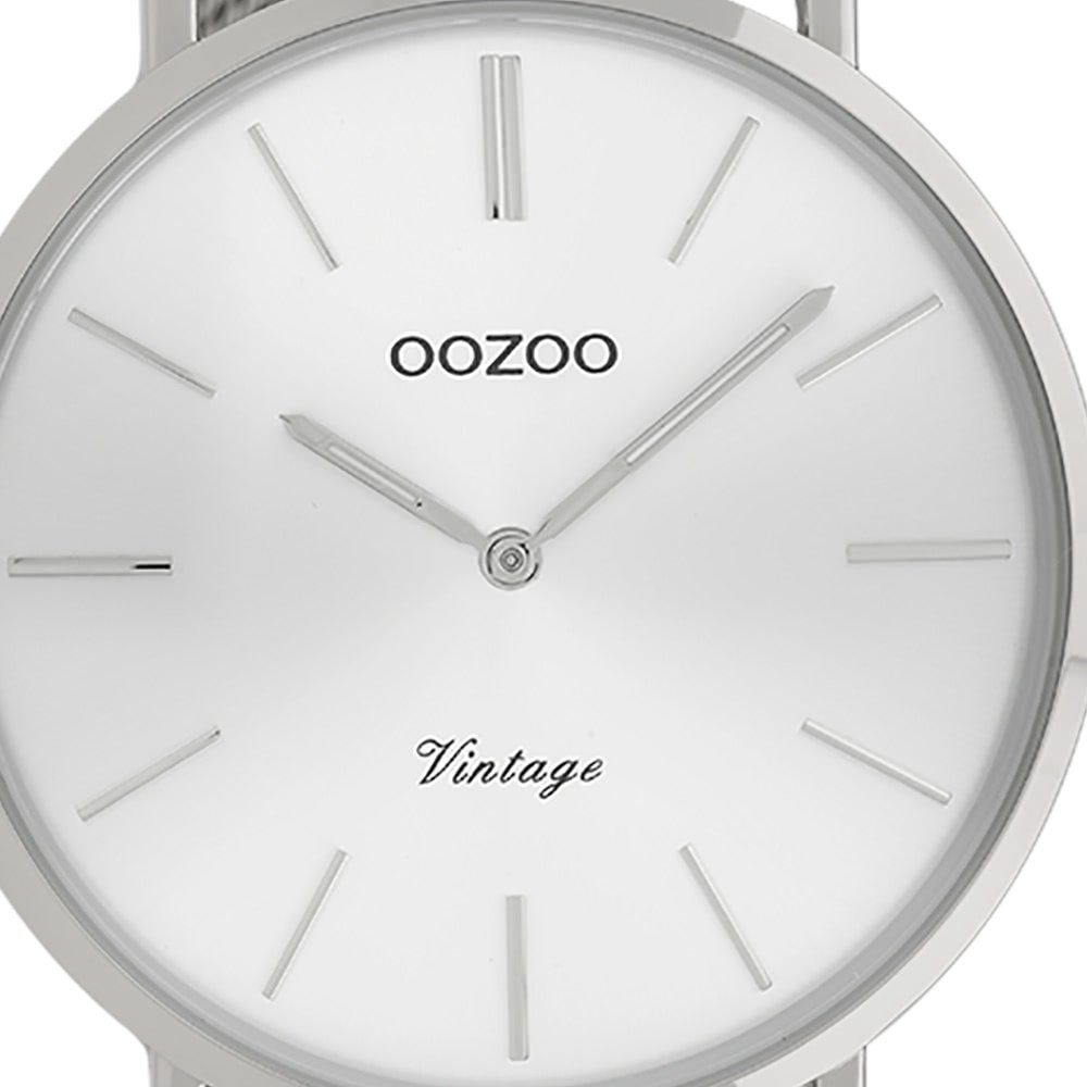 OOZOO Quarzuhr Oozoo Herren Armbanduhr 40mm) silber Herrenuhr (ca. Analog, rund, Fashion-Style Edelstahlarmband, groß