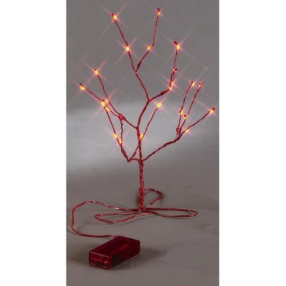 STAR TRADING LED-Leuchtzweig 725-55 LED Minitree 30x15 cm rot Batteriebetrieb