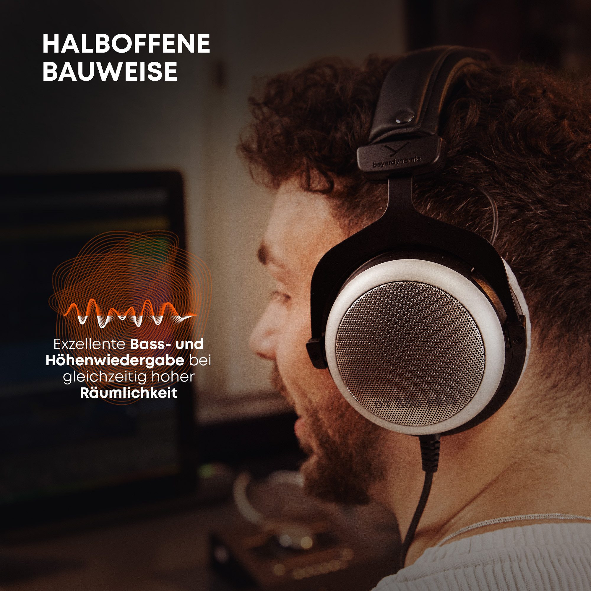 beyerdynamic DT 880 PRO Over-Ear-Kopfhörer (keine Sprachsteuerung, Studio-Kopfhörer für Mixing und Mastering (halboffen)
