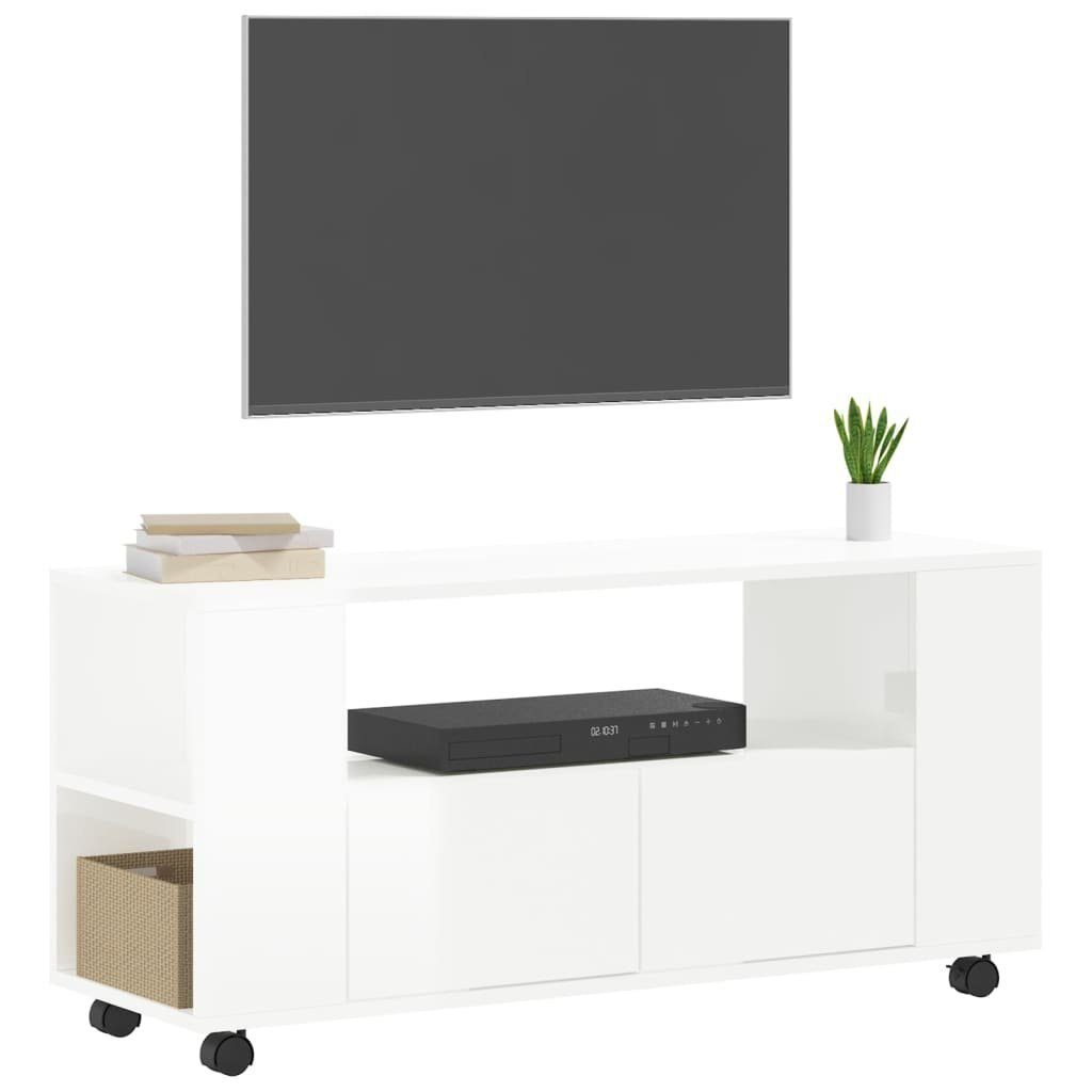 furnicato TV-Schrank Hochglanz-Weiß 102x34,5x43 cm Holzwerkstoff