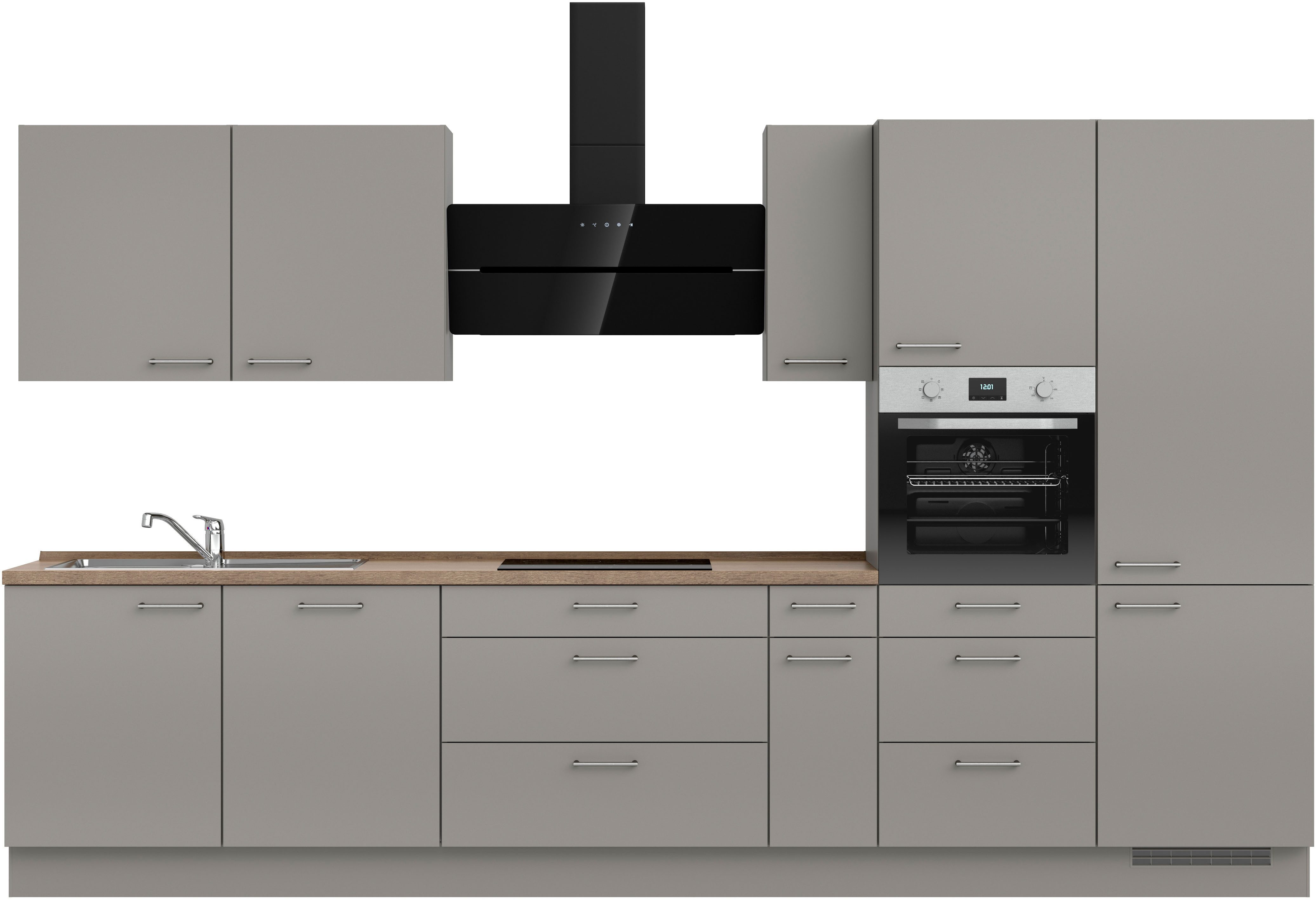 nobilia® Кухніzeile "Laser II", Ausrichtung wählbar, Breite 360 cm, vormontiert, wahlw. mit unterschiedlichen E-Geräten-Sets