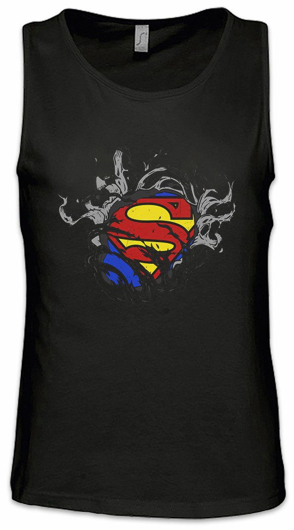 Urban Backwoods Tanktop Exploding Super S Ärmelloses T-Shirt Hero Superhero Kostüm Verkleidung Fasching Karneval Buchstabe Letter