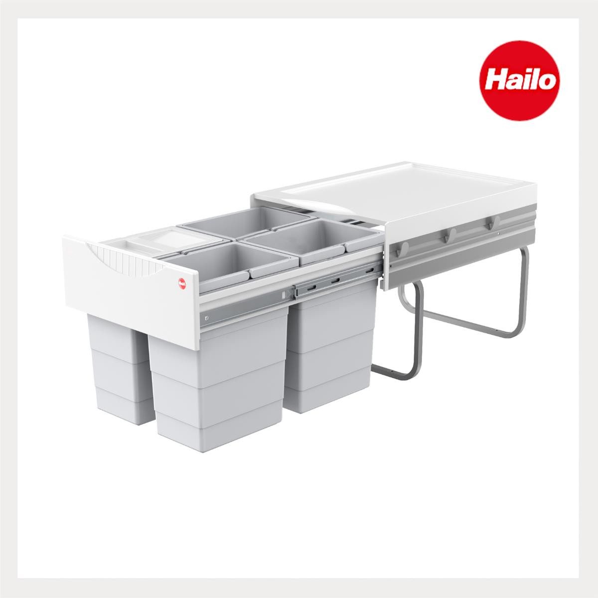 Hailo Einbaumülleimer Hailo Abfallsammler 3643141 TR Swing Raumspar-Tandem 4x 8,5 Liter – Bild 2 von 5