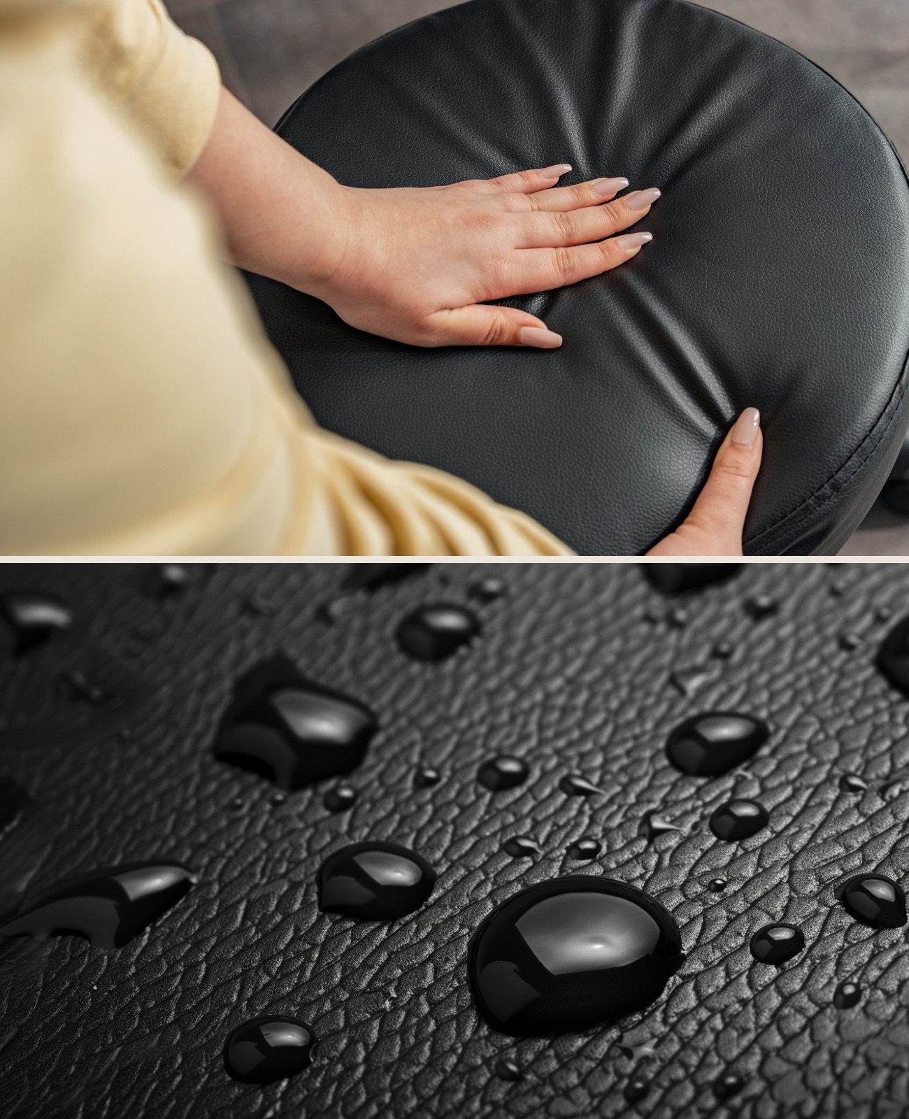 dibea Drehhocker 360° & stufenlos höhenverstellbar (1 St), Rollhocker mit 5 Rollen, Arbeitshocker gepolstert