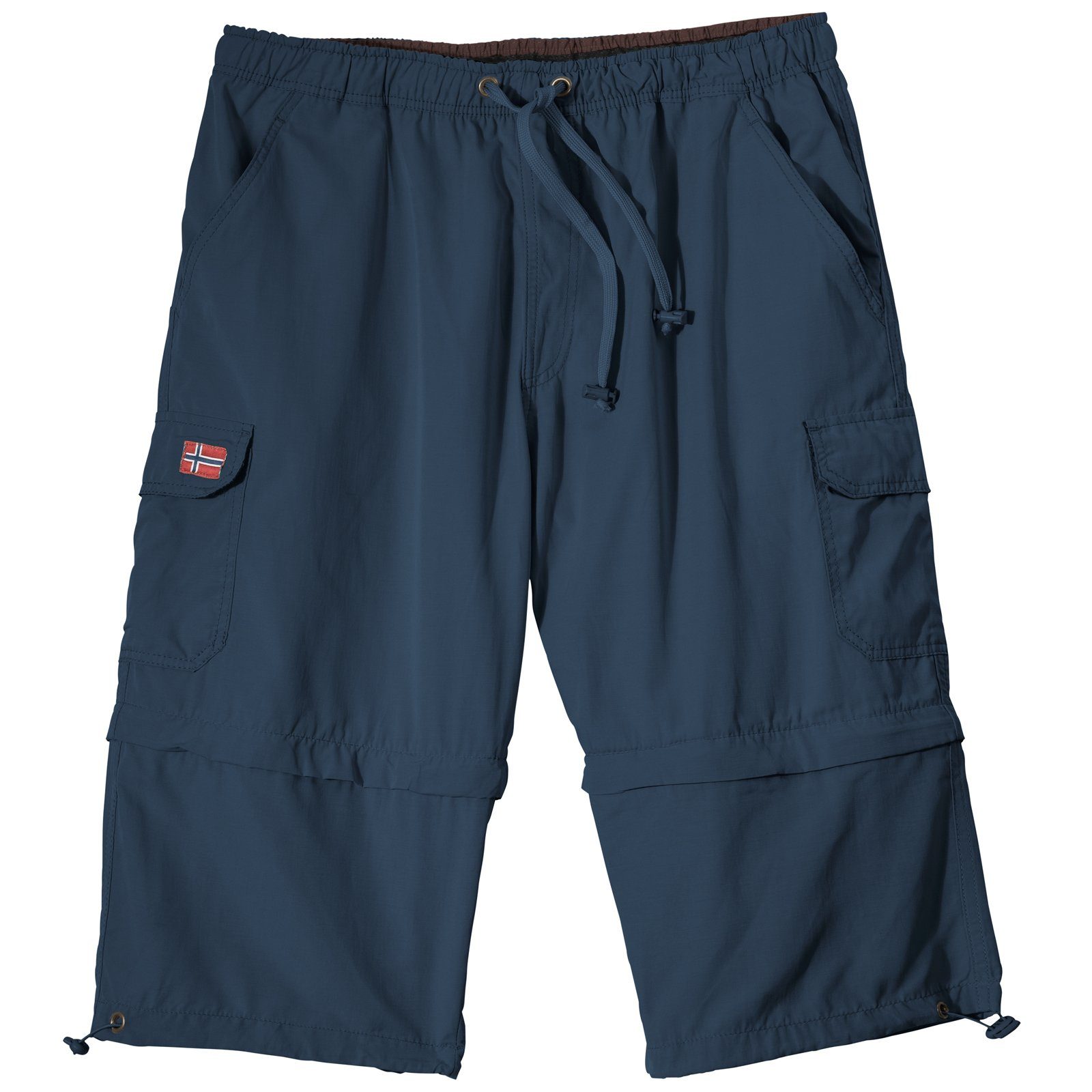 ABRAXAS Bermudas Abraxas Gummibund Zipp-off-Bermuda blau Übergröße