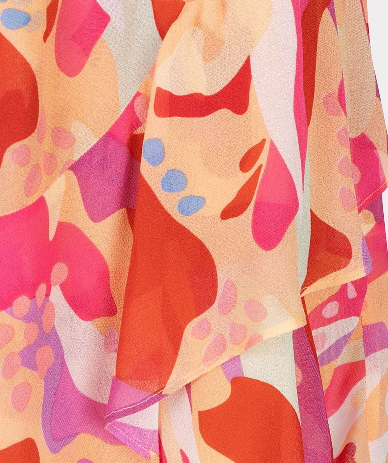 Esqualo Sommerrock Esqualo Rock Knielang mit Volants Print Pink günstig online kaufen