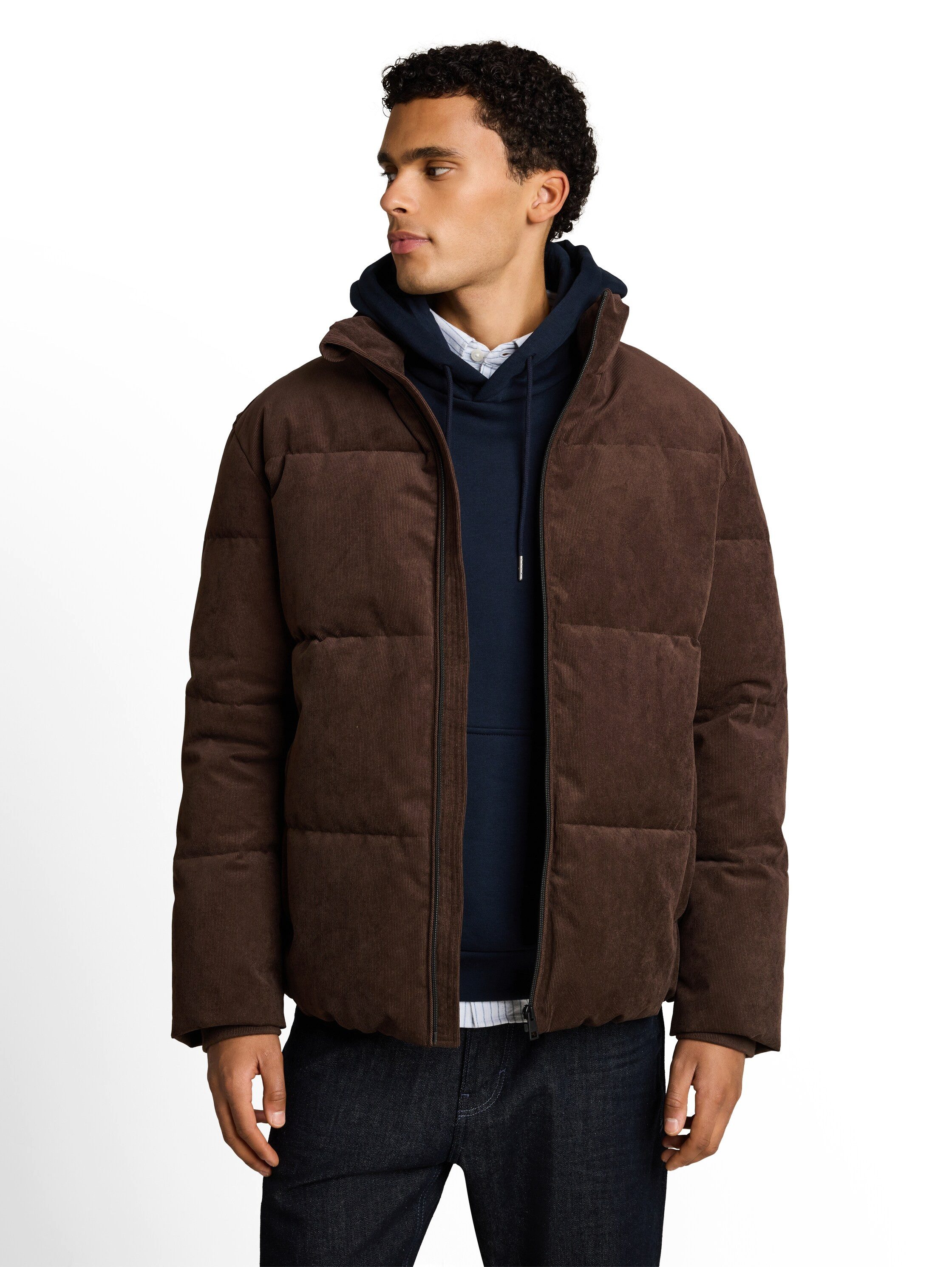 TOM TAILOR Denim Steppjacke mit Logo Print