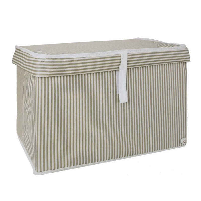 esmerina® Stapelbox Aufbewahrungsbox beige 40x30x26 cm mit Klappdeckel 31L Stauraum