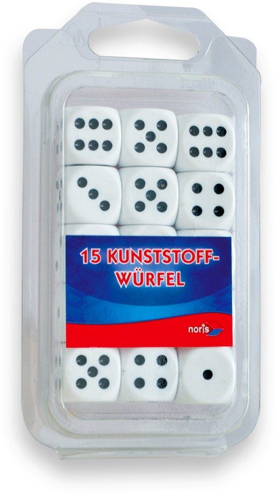 Spiel Zubehör 15 Kunststoff-Augenwürfel weiß 16mm 606154361