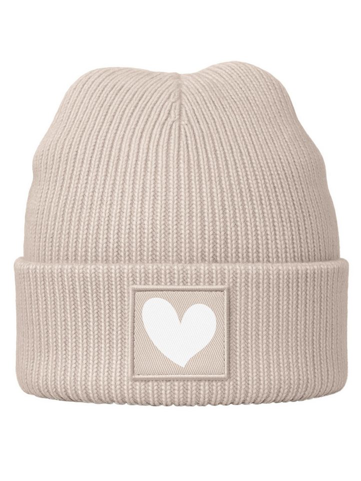 SpecialMe Beanie Kinder Beanie Mädchen Print Strickmütze Herz Aufdruck Geschenkidee