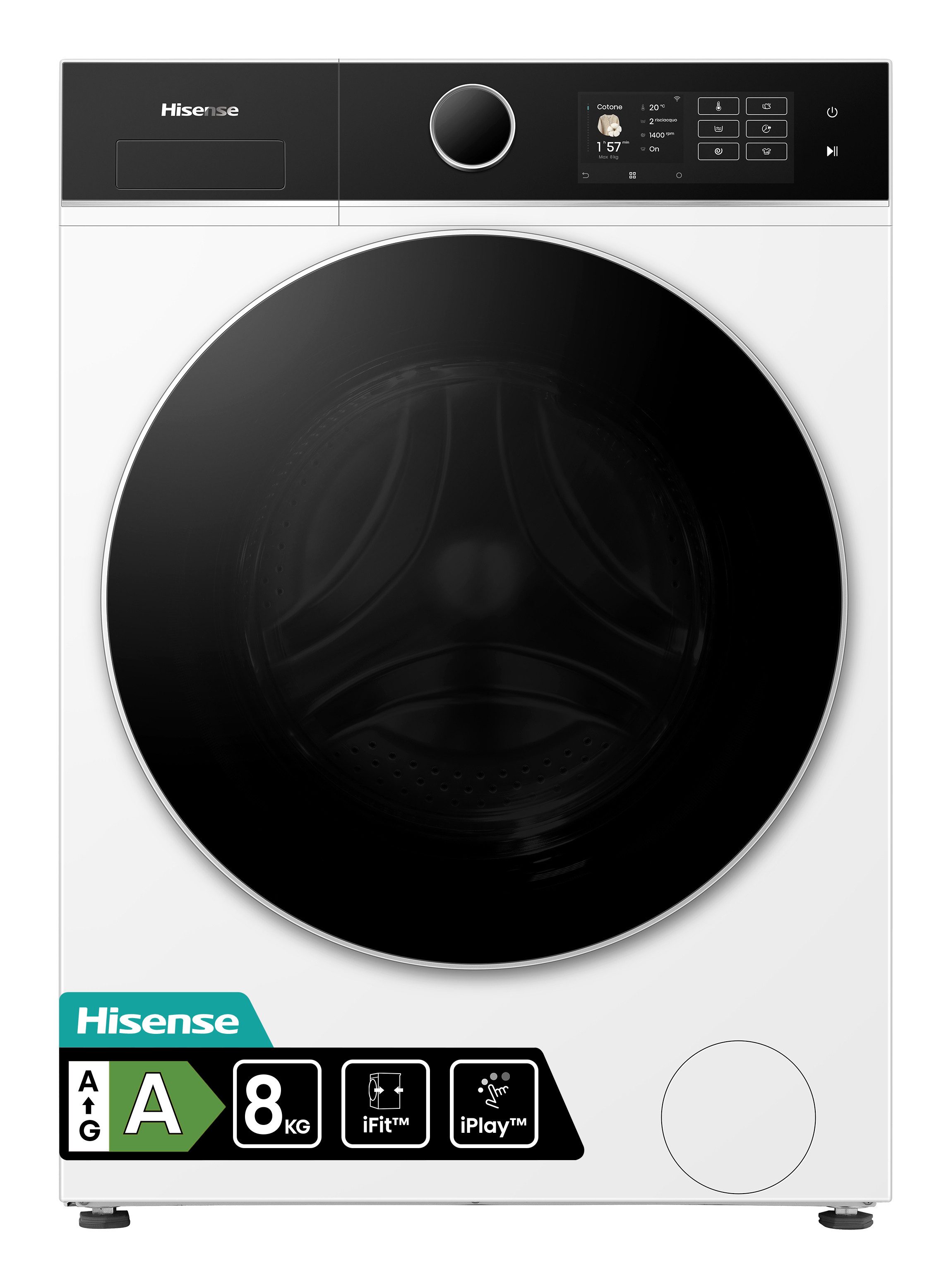 Hisense Waschmaschine WF5I8043BWF, 8 kg, 1400 U/min, Hygiene Steam