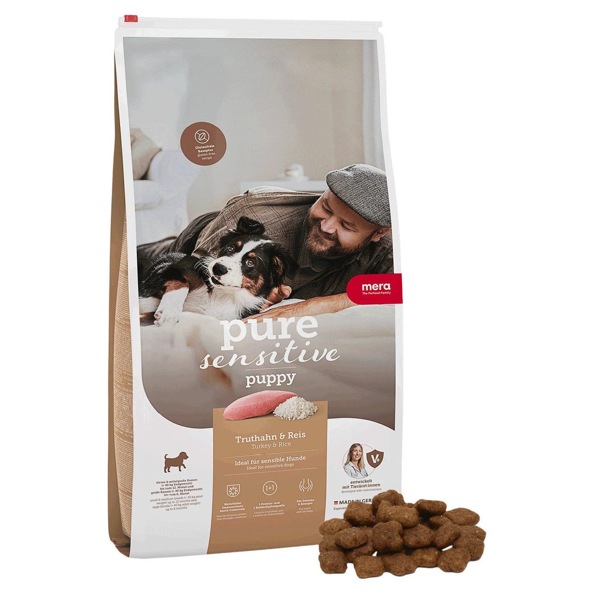 Mera Dog Pure Sensitive Puppy Truthahn & Reis 4 kg, Nassfutter für: Hund