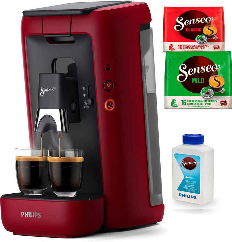 Philips Senseo Kaffeepadmaschine Maestro CSA260/90, aus 80% recyceltem Plastik, +3 Kaffeespezialitäten, Memo-Funktion, inkl. Gratis-Zugaben im Wert von € 14,- UVP