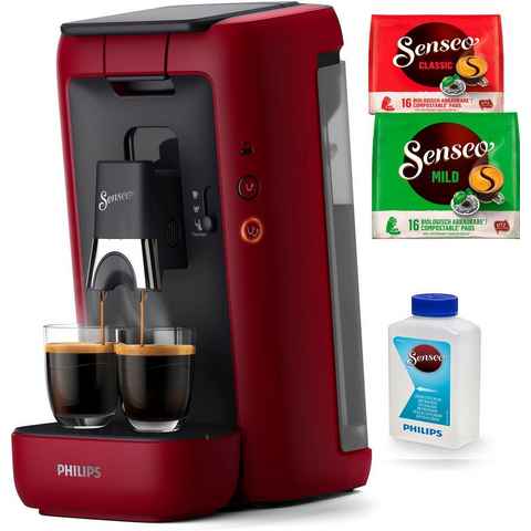 Philips Senseo Kaffeepadmaschine Maestro CSA260/90, aus 80% recyceltem Plastik, +3 Kaffeespezialitäten, Memo-Funktion, inkl. Gratis-Zugaben im Wert von € 14,- UVP