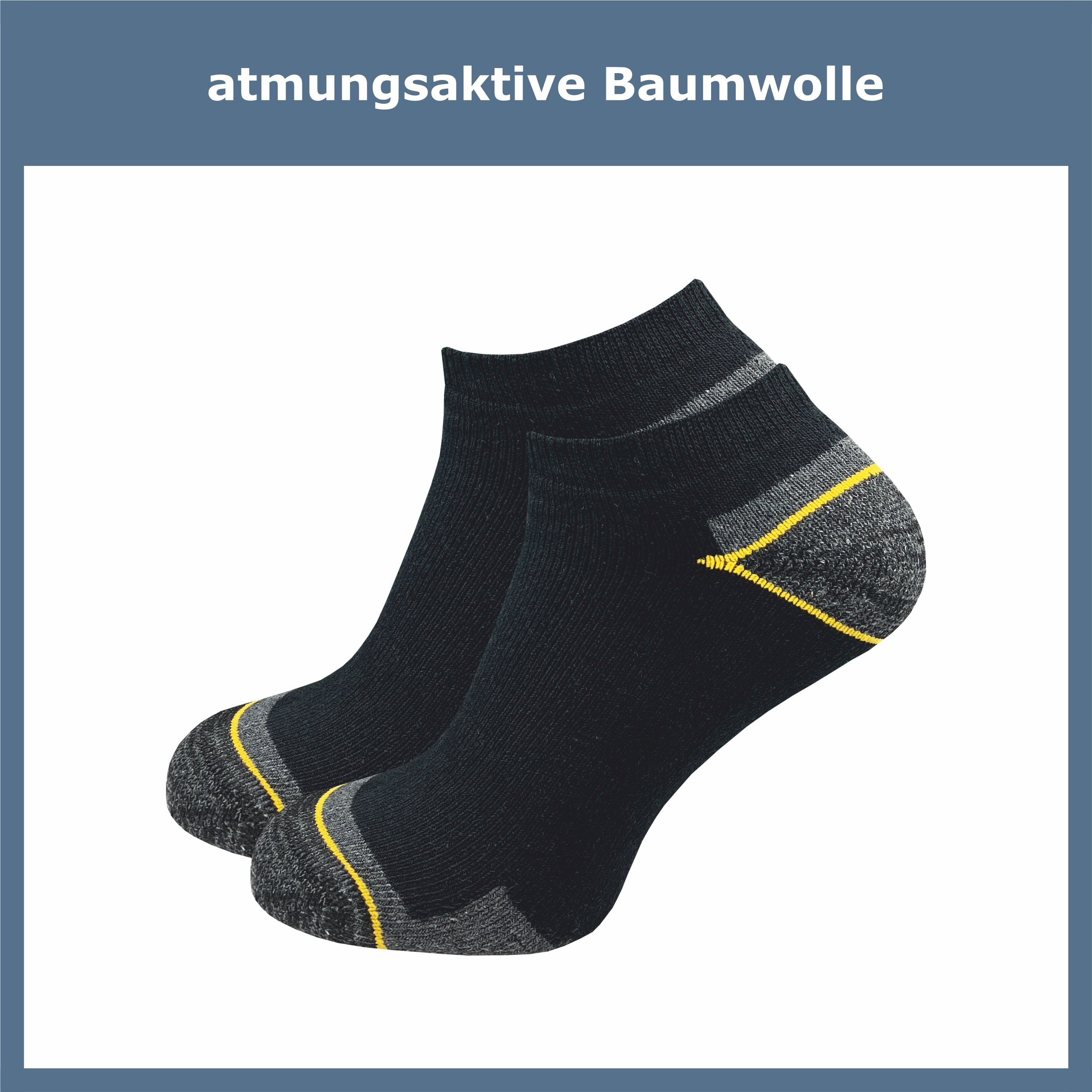GAWILO Arbeitssocken - Arbeits Sicherheitsschuhe Herren Schweißfüße - (6 oder Sneaker Sneaker - Baumwolle für Arbeitsschuhe gegen Schwarz Ideal für atmungsaktiver Paar) mit