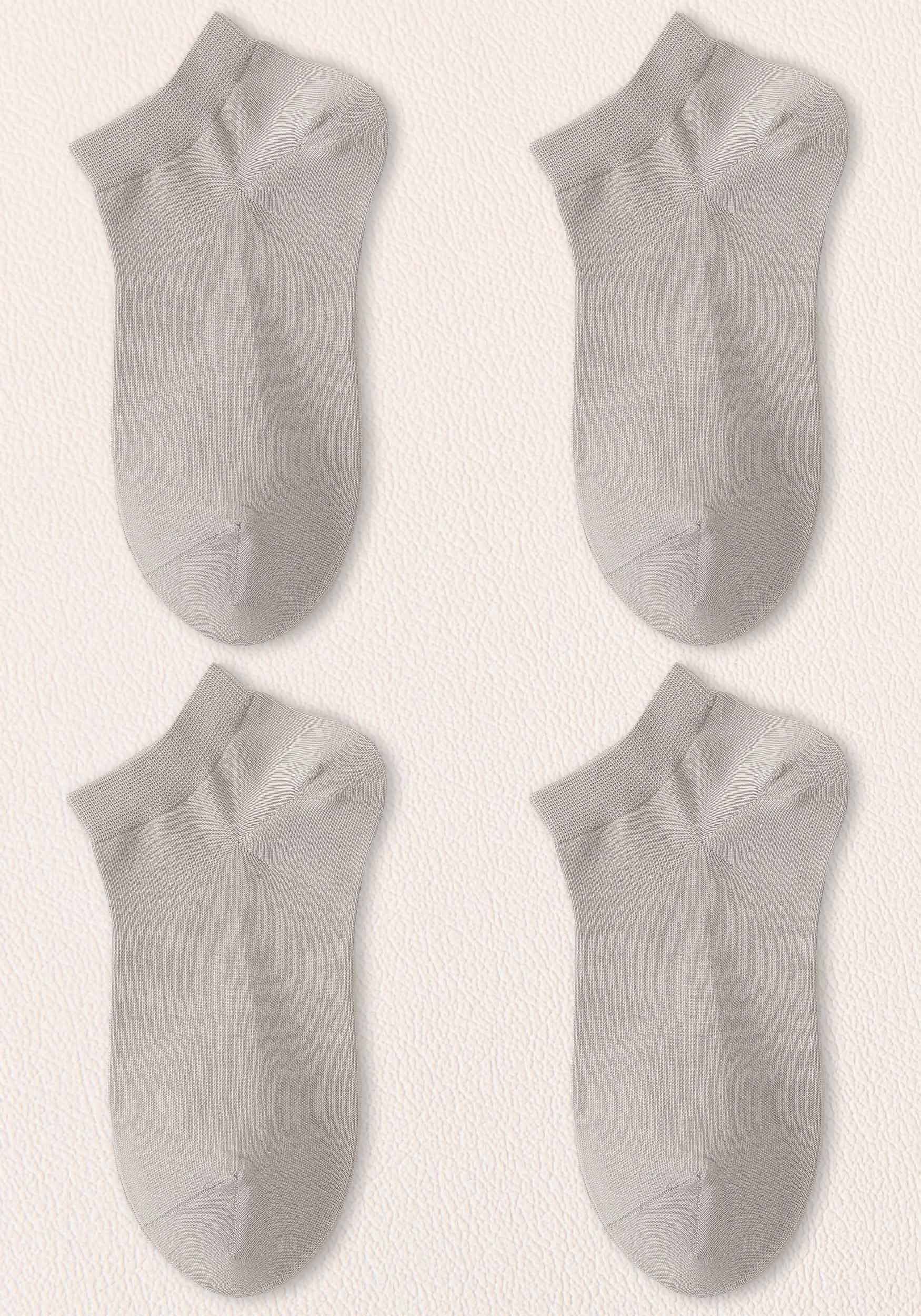bequem Verrutschen Damen warm, Socken (4-Paar) Sneakersocken Hellgrau Invisible Socken– kein atmungsaktiv,lange haltbar, MAGICSHE Freizeitsocken